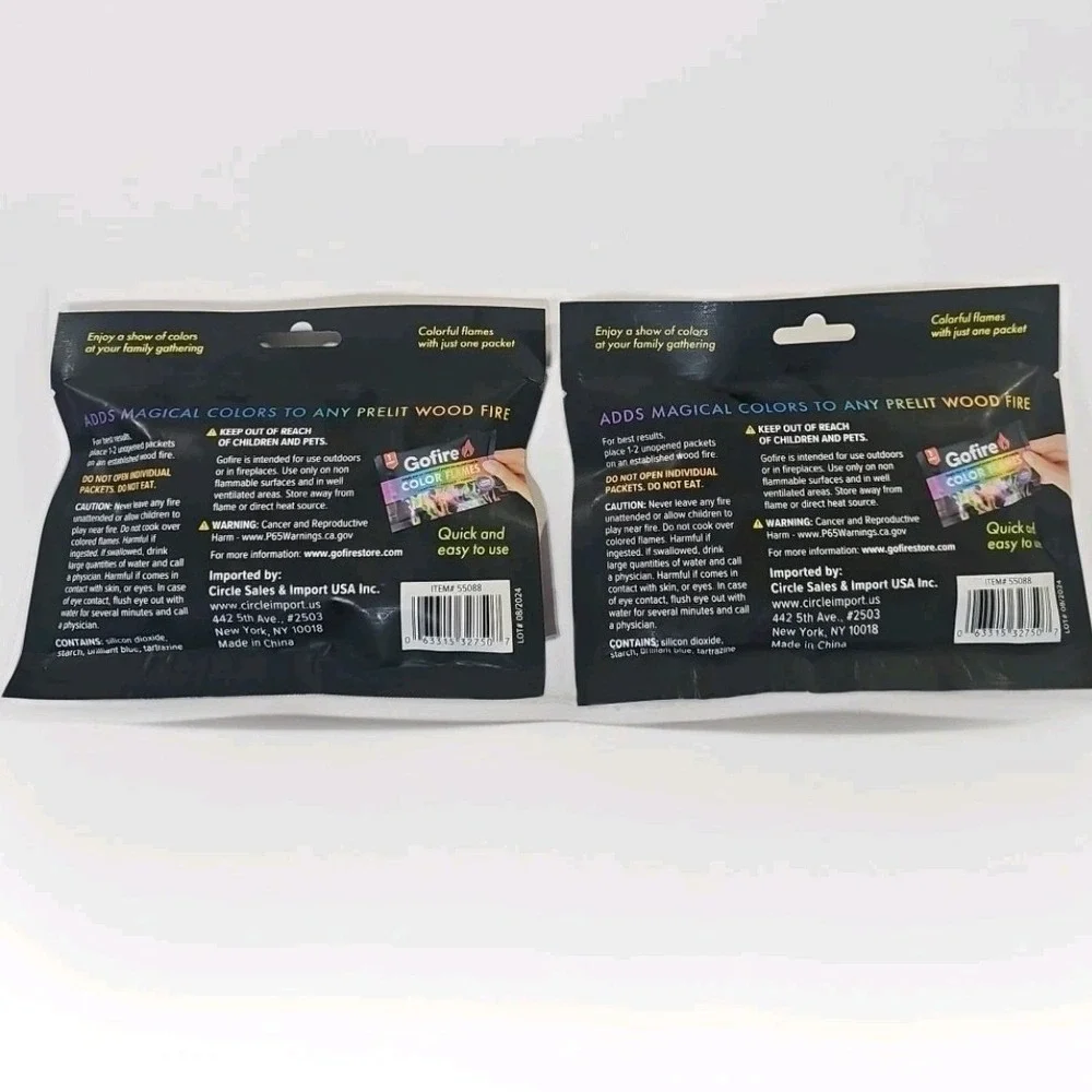 New Lot 2 of 3 Packs Gofire Color Flames 1hr Indoor/Outdoor Fire Pits,campfire - Picture 3 of 3